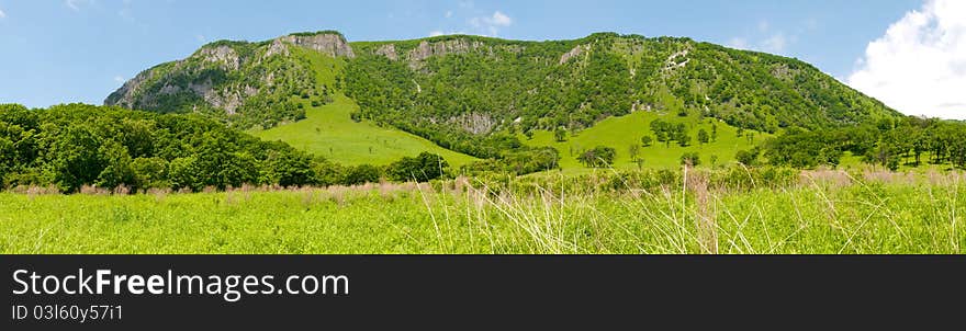 Spurs Chandolaz ridge. Mountainous country. Plateau