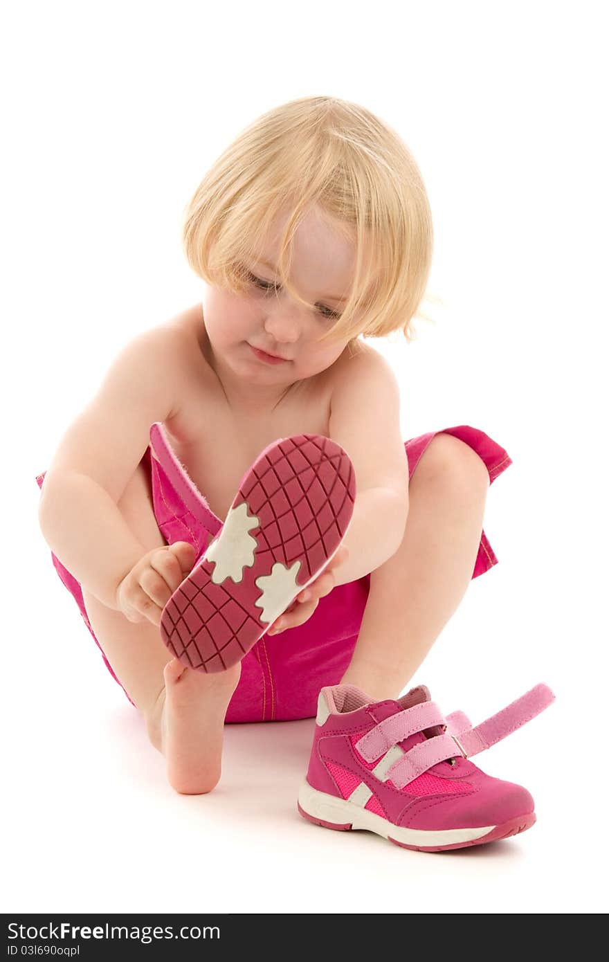 Baby clothes, on white background.