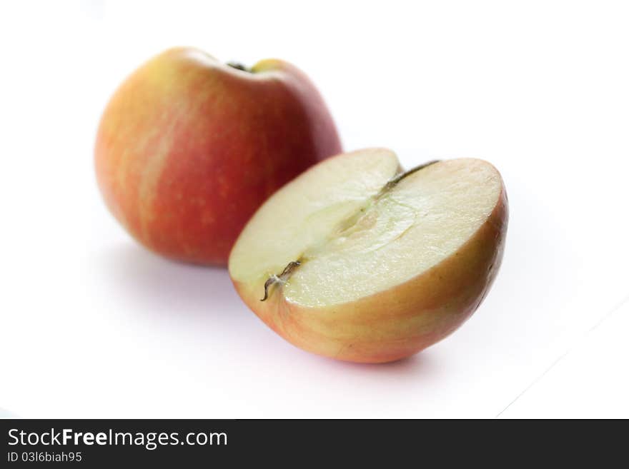 Cutted apple on white background