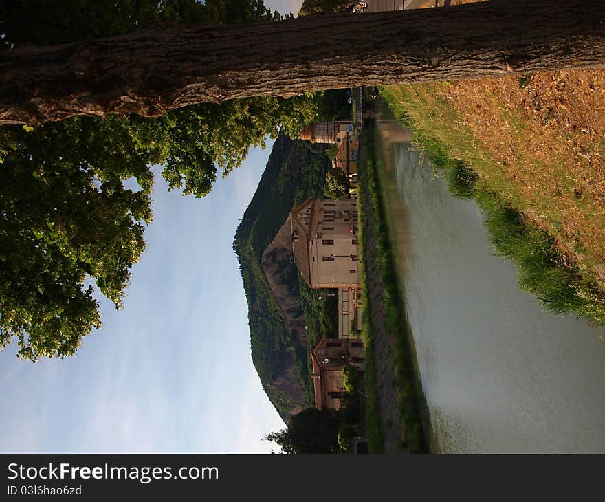 The Bisetto channel in Monselice, Italy. The Bisetto channel in Monselice, Italy