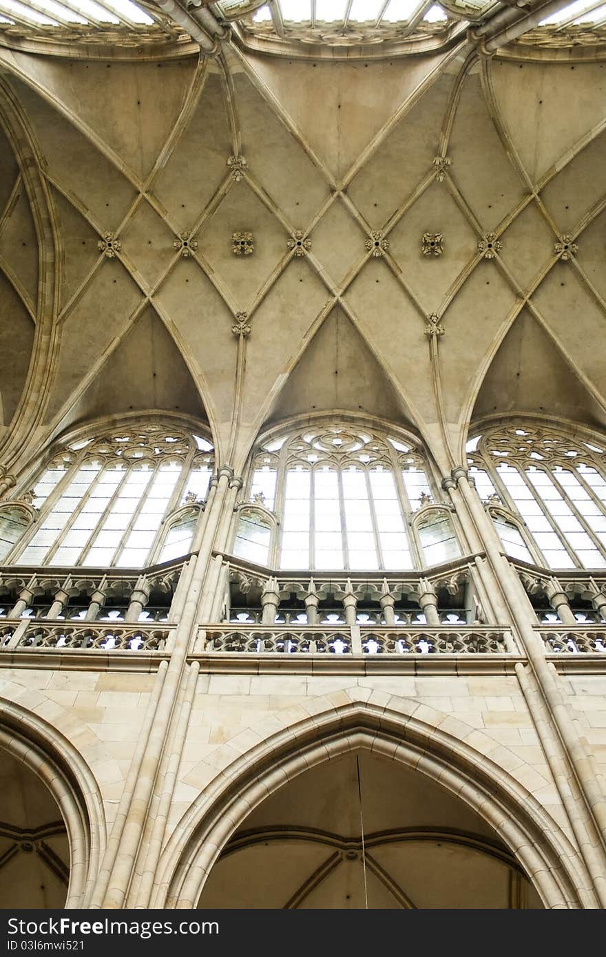 Indoor shot of the main arches and Vault in St. Vitus Cathedral, in Prague, Czech Republic. Photo taken on May, 2011. Indoor shot of the main arches and Vault in St. Vitus Cathedral, in Prague, Czech Republic. Photo taken on May, 2011