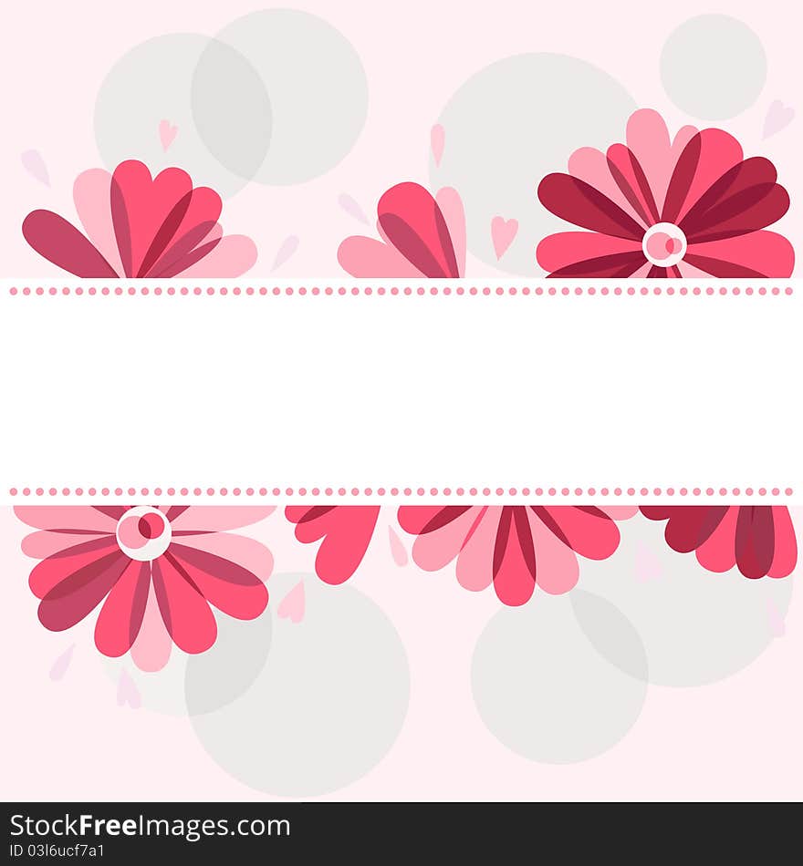 Background with flowers and place for text