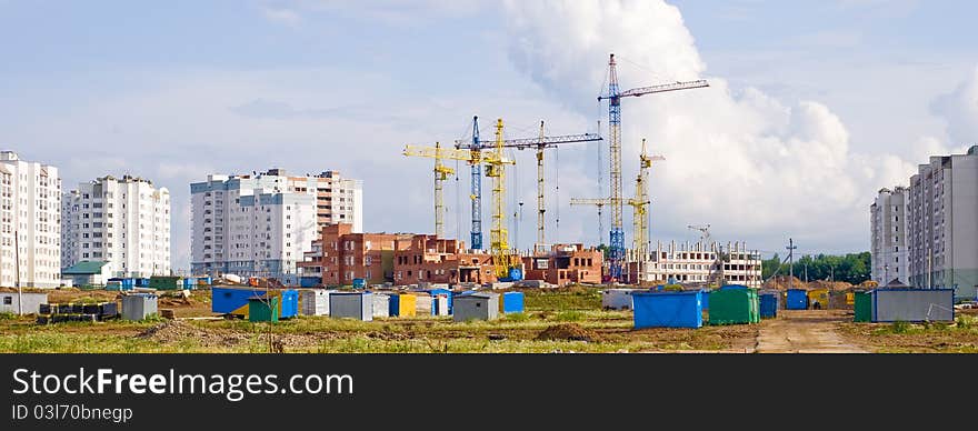 Construction of a skyscraper on the outskirts of the Minsk, July 2011. Construction of a skyscraper on the outskirts of the Minsk, July 2011