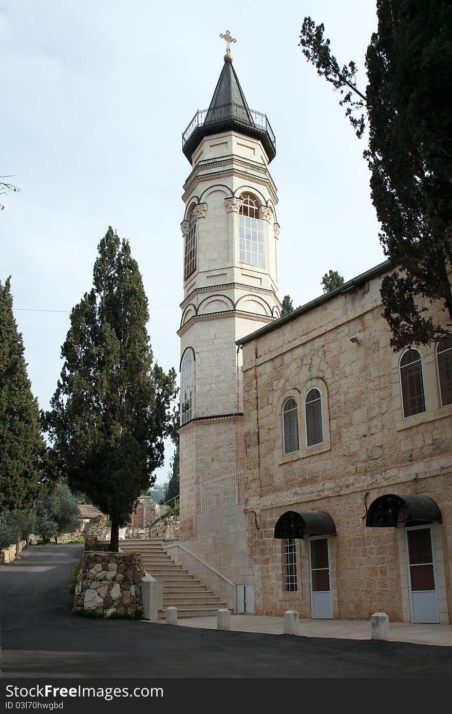 Territory moskow patriarchate in Jerusalem. Gornensky convent for women.