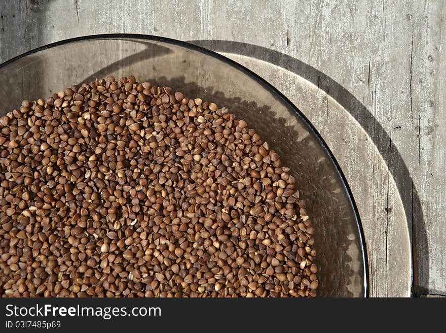 Buckwheat on a Glass Plate