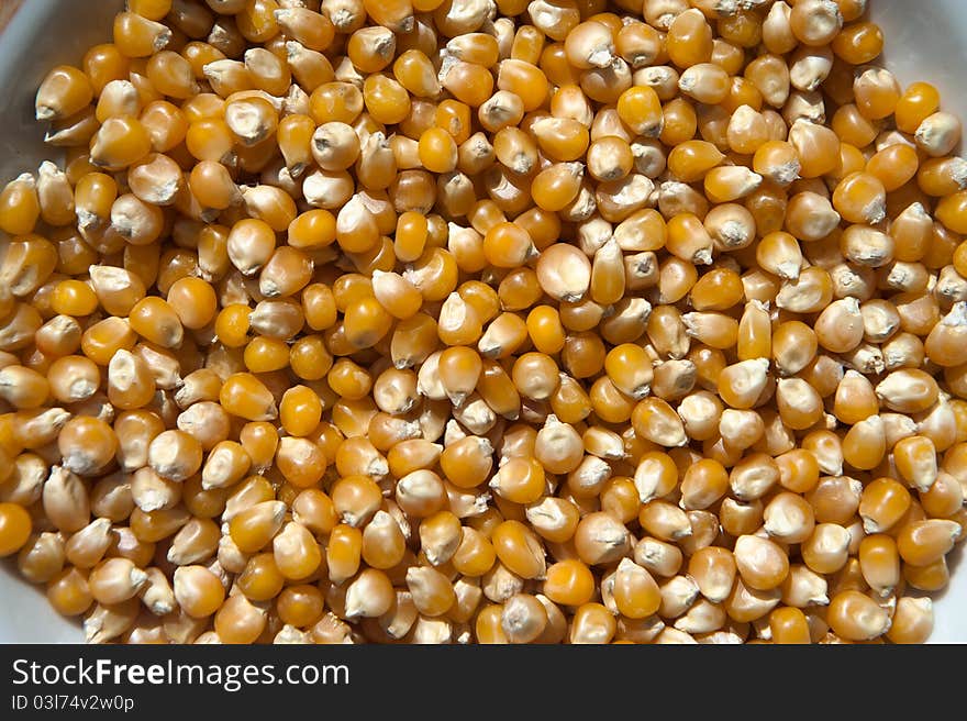 Whole corn on a plate. Whole corn on a plate