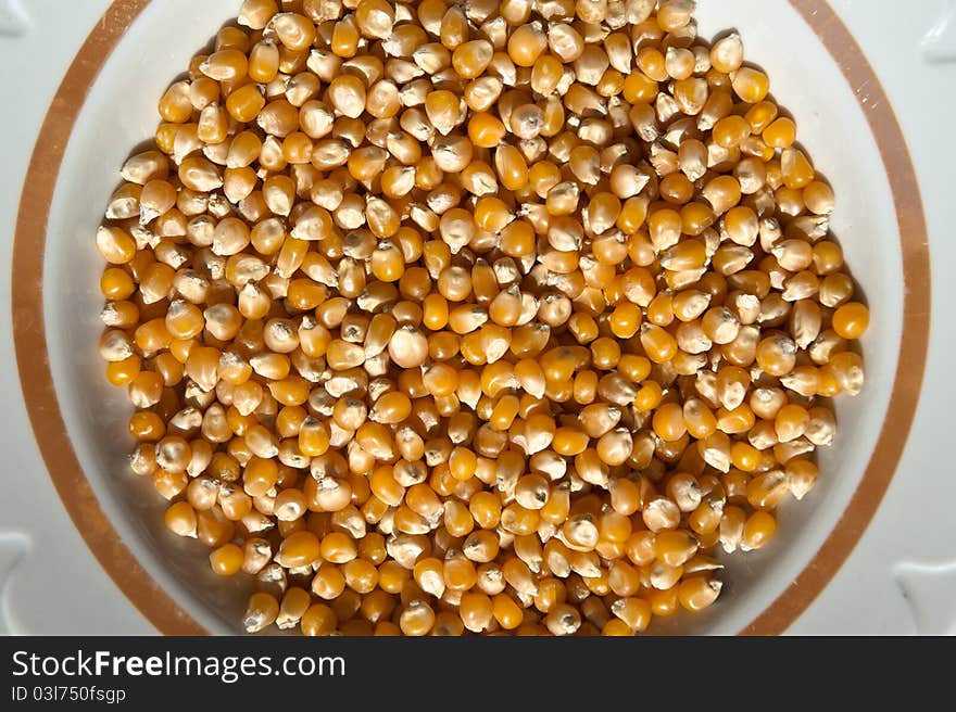 Whole corn on a plate. Whole corn on a plate