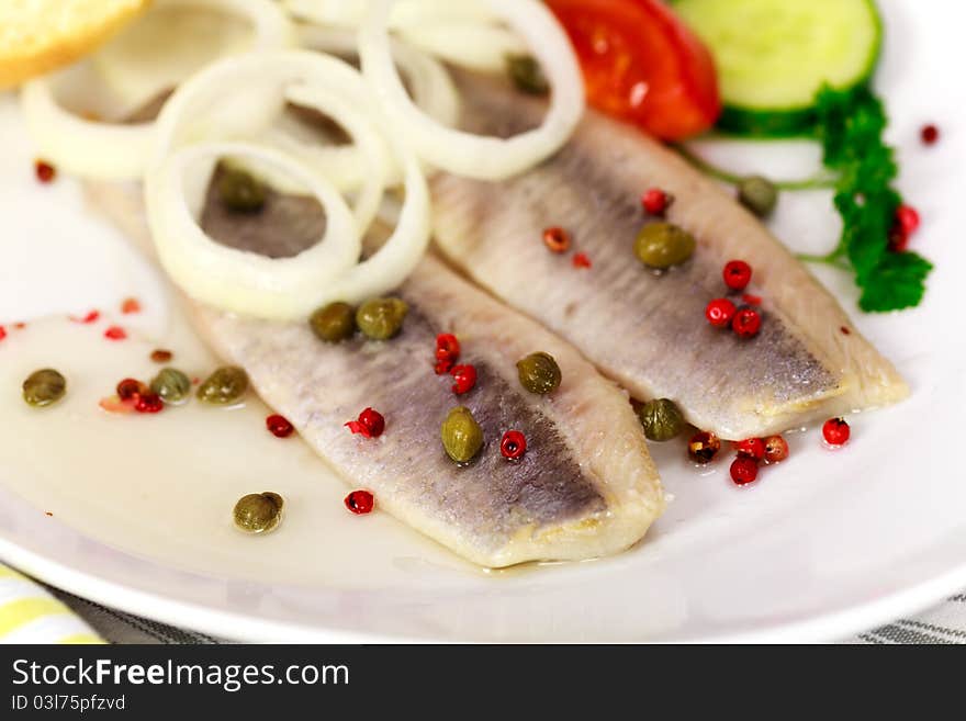 Fresh Matie,Young Herring with Onion , Potato