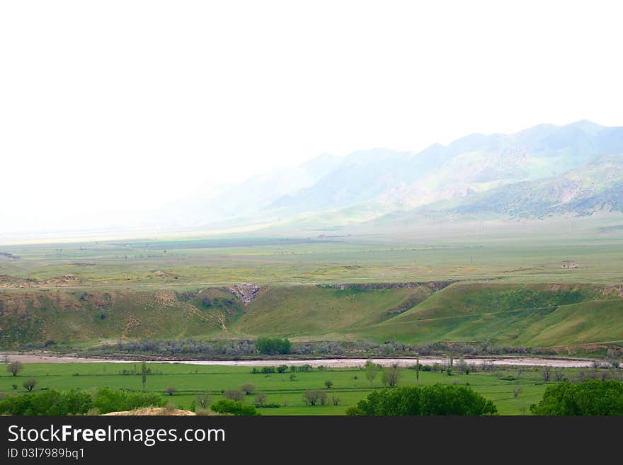 Landscape of Caucasian mountain ridge. Landscape of Caucasian mountain ridge