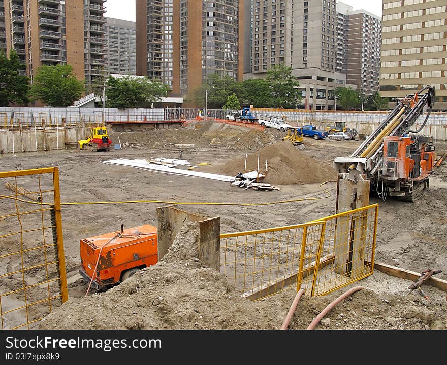 Excavated Foundation for new condo tower. Excavated Foundation for new condo tower