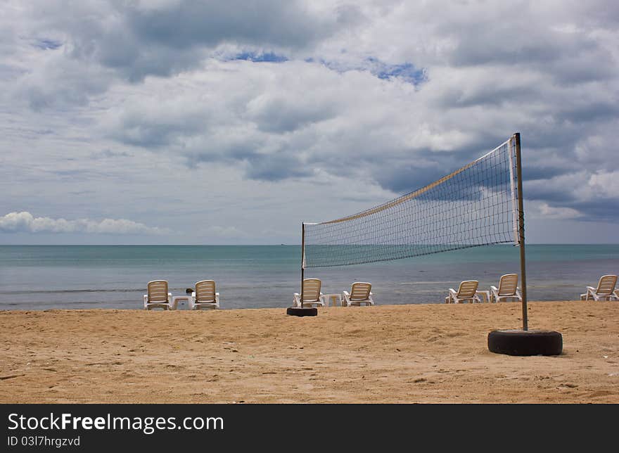 Volleyball Net On Beach