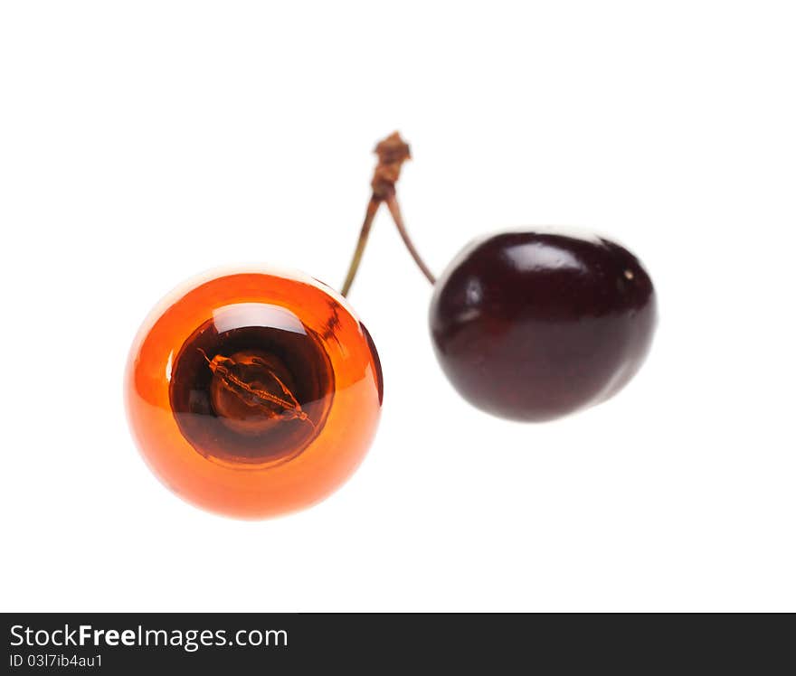 Orange bulb with a cherry