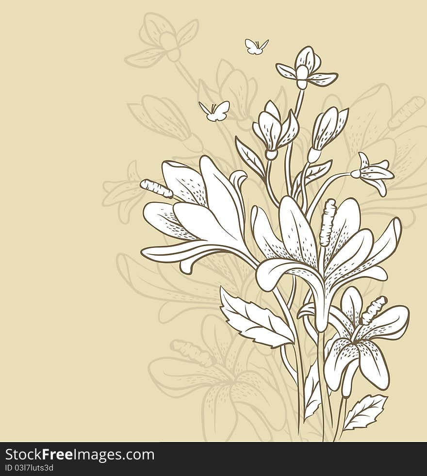 Vector illustration of Floral background