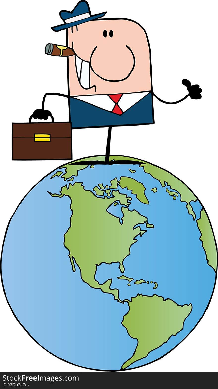 Businessman On A World Globe