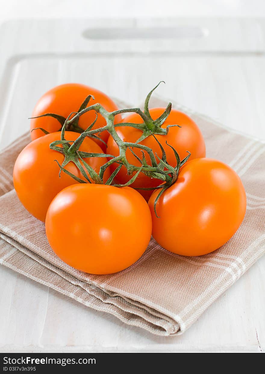 Beautiful and delicious orange tomatoes