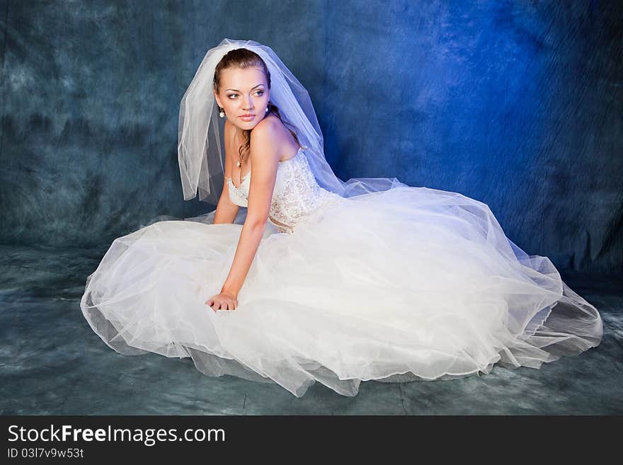 Portrait of the young bride in studio. Portrait of the young bride in studio