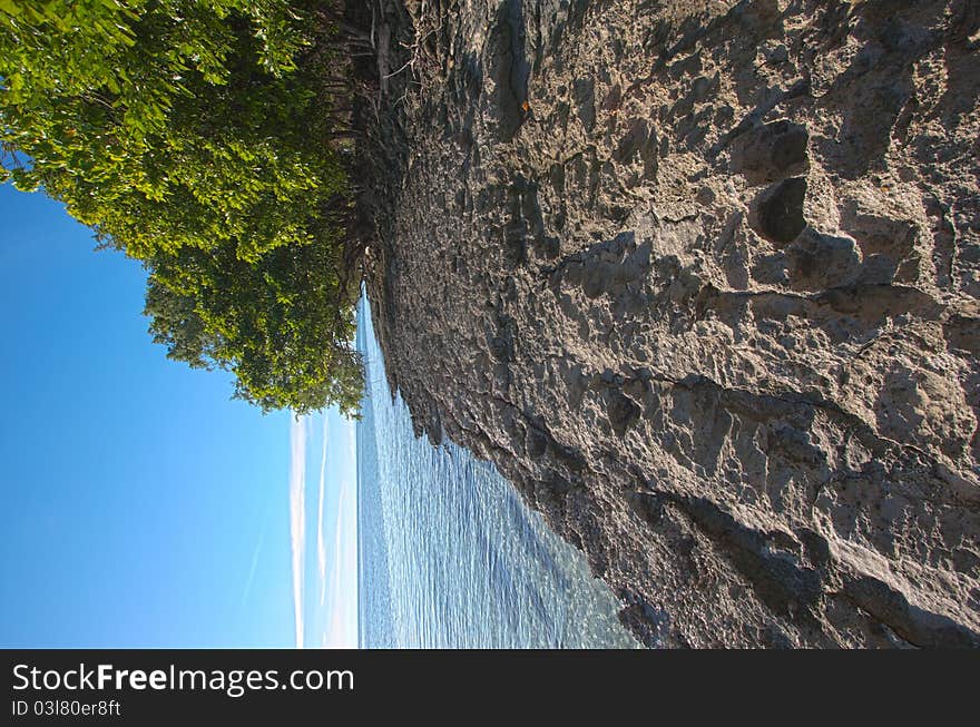 Sandy beach footprints 12