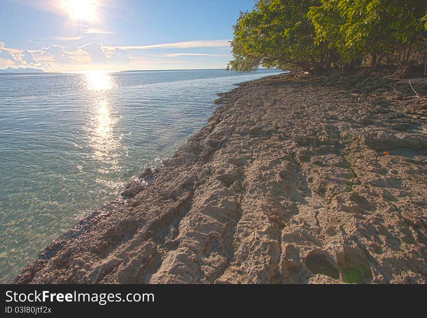 Sandy beach footprints 13