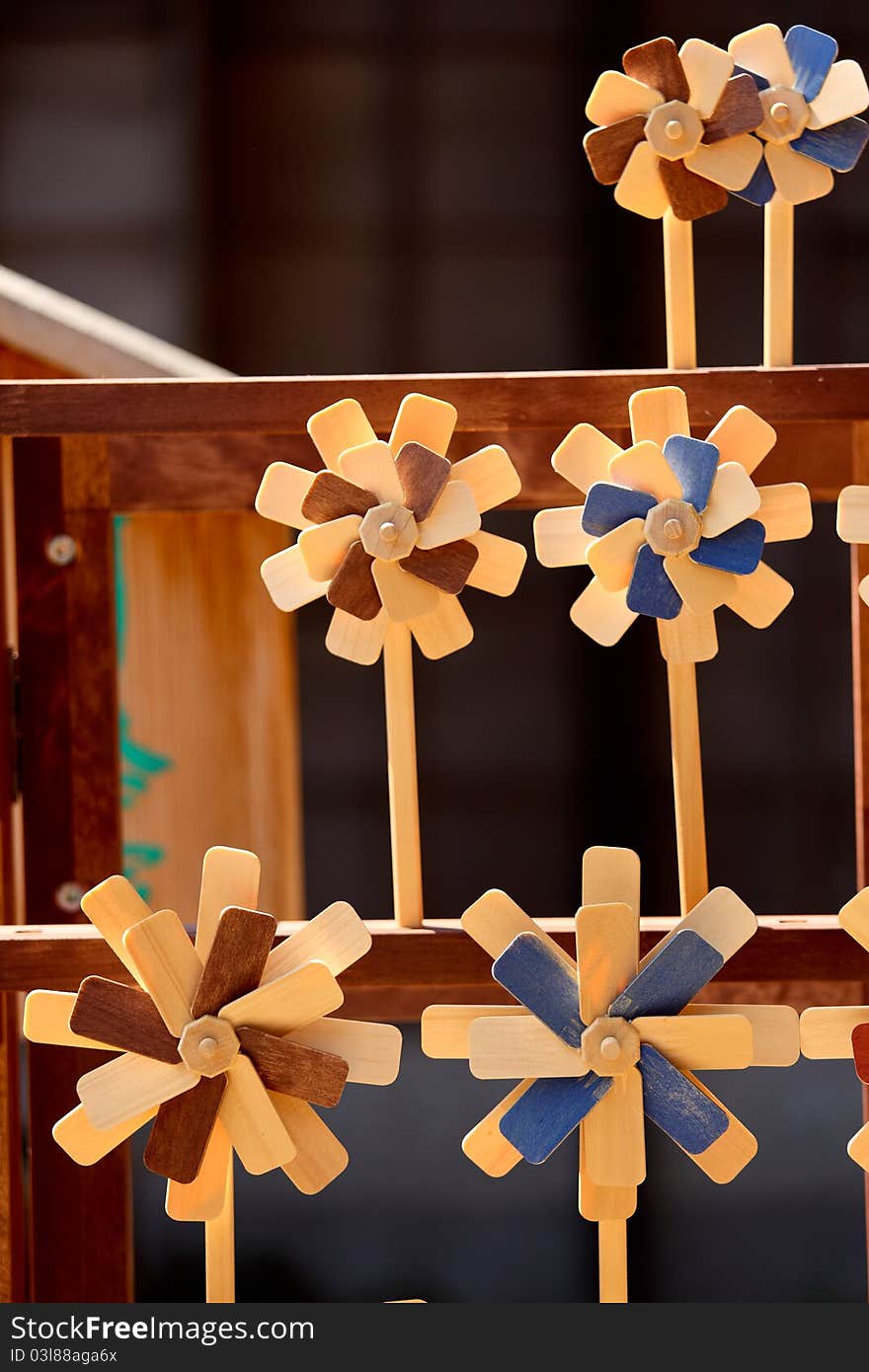 Wooden toy windmill decroation in Japanese style