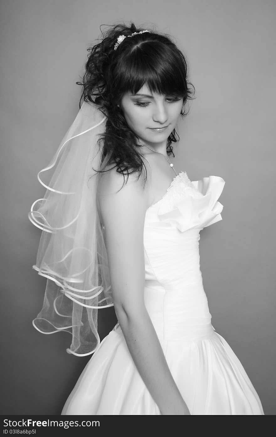 Beautiful bride in the studio