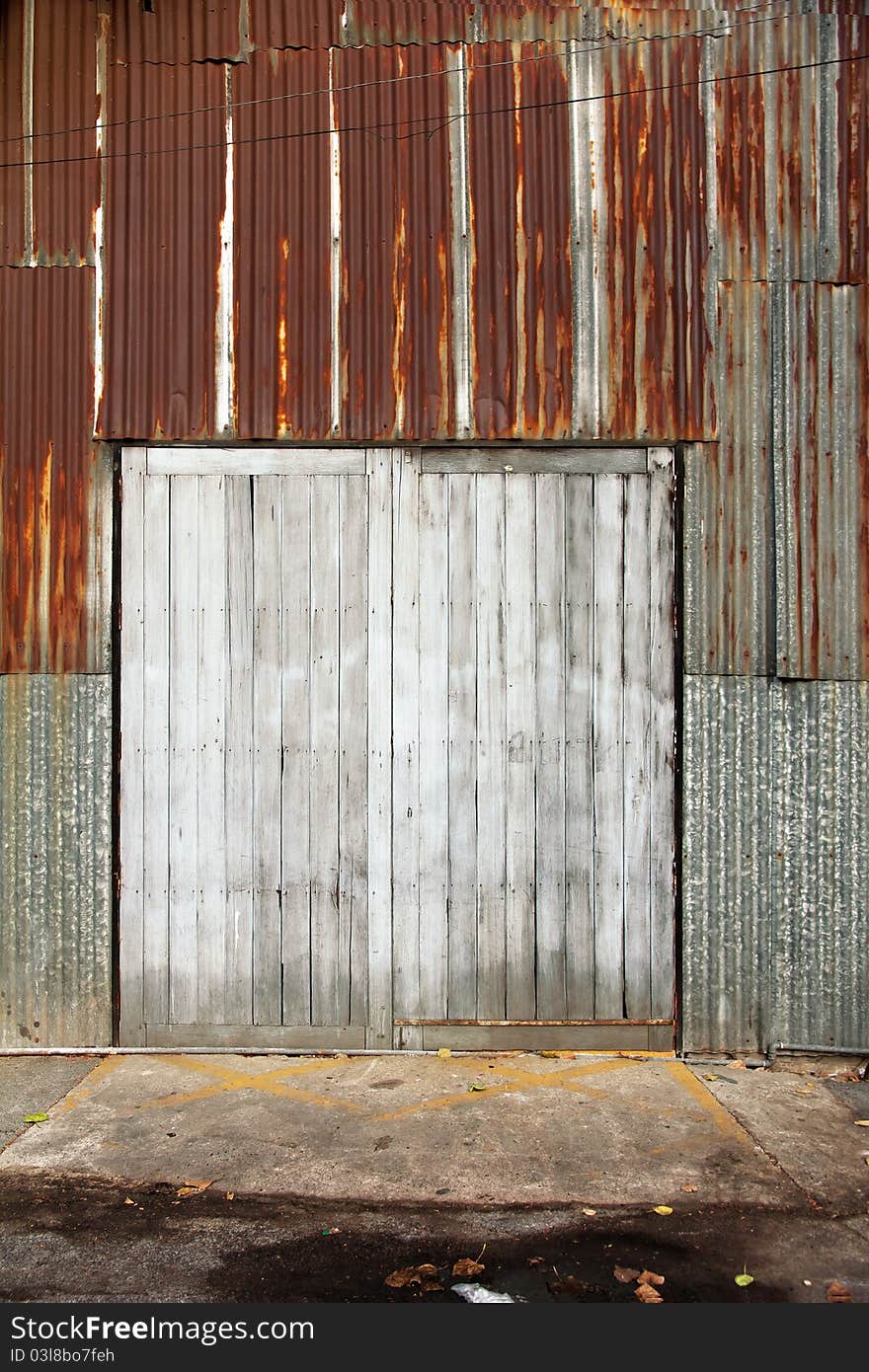 Old wood door