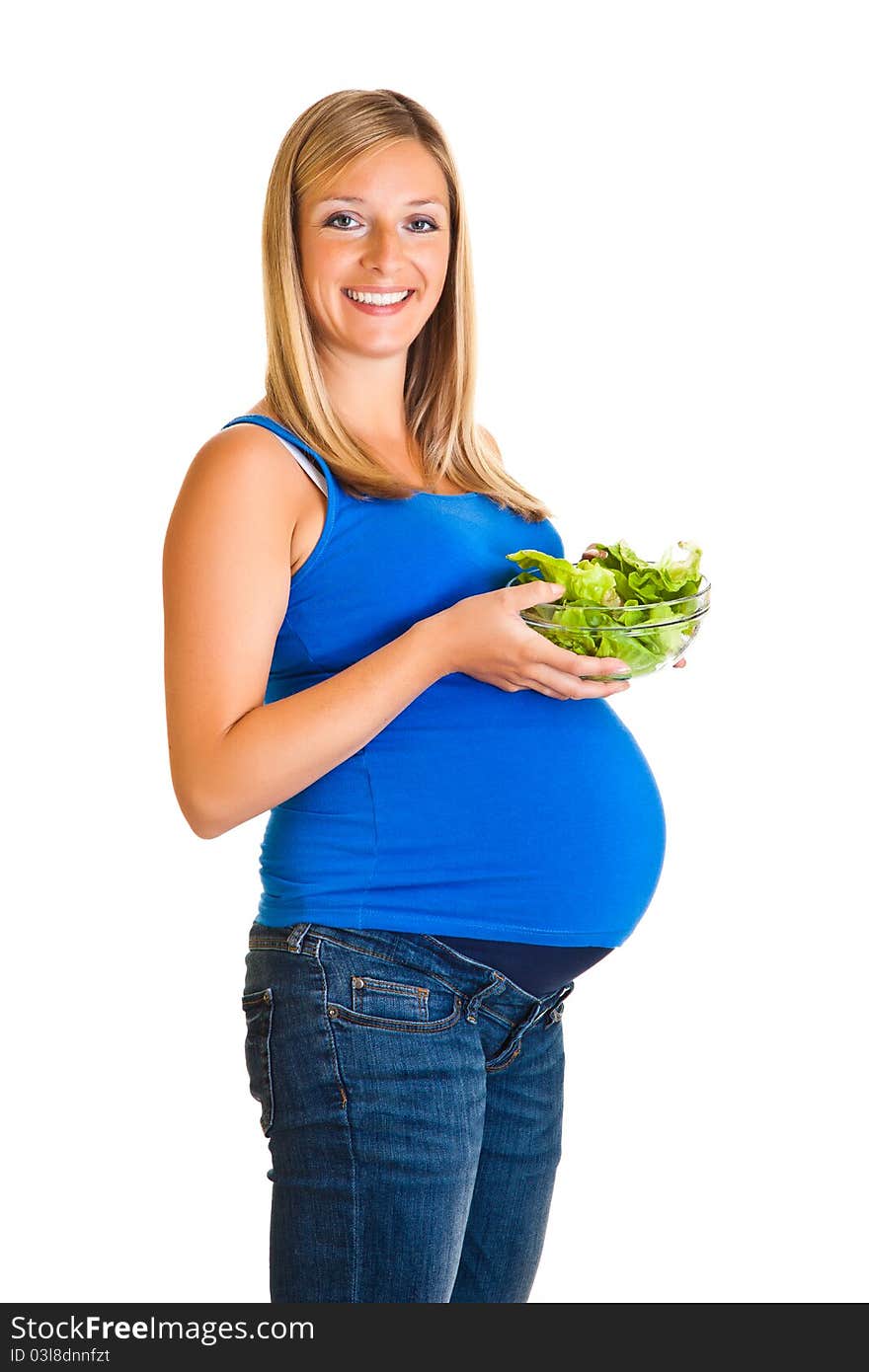 Pregnant Woman With Headphones