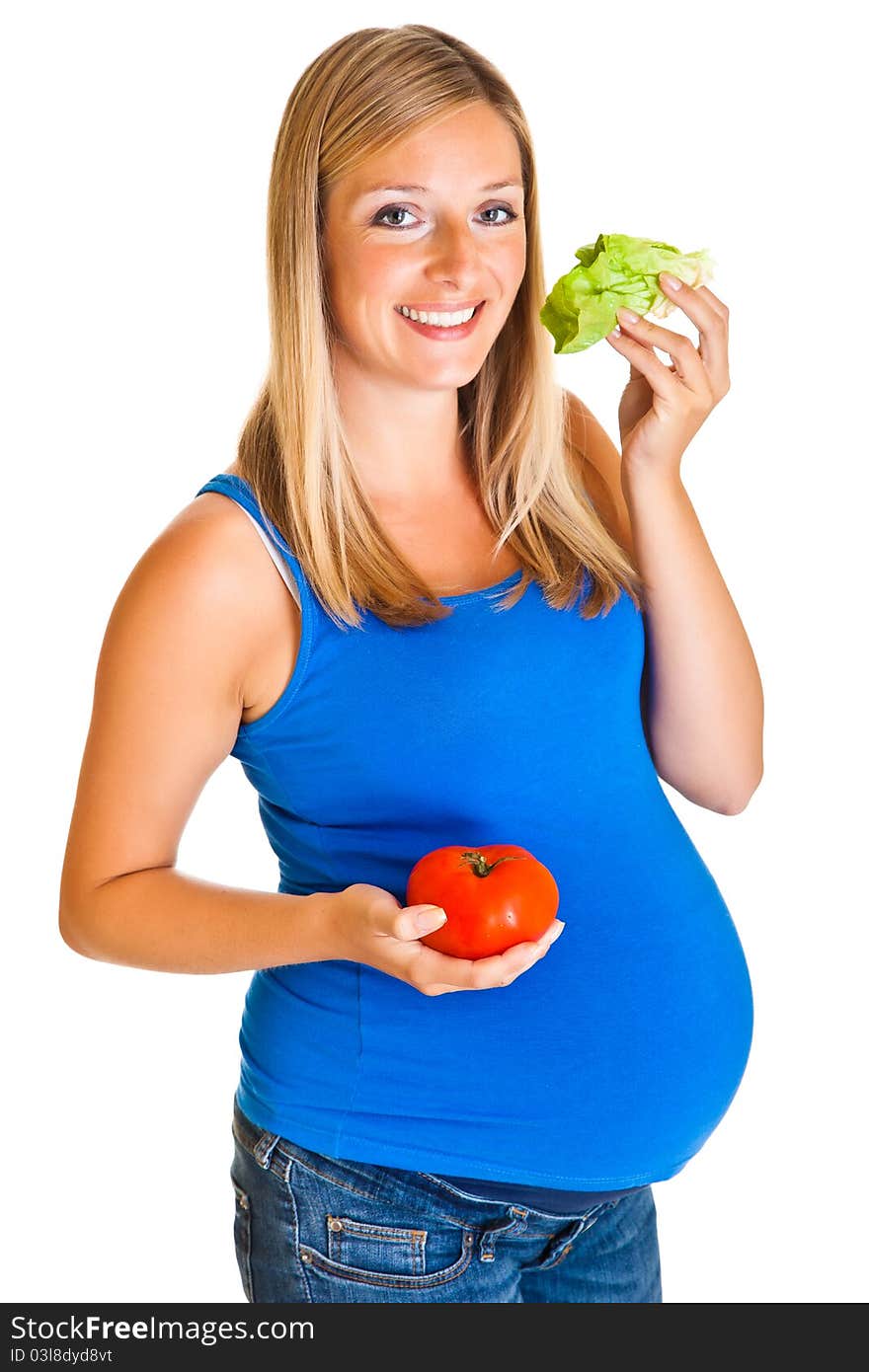 Pregnant Woman With Vegetables