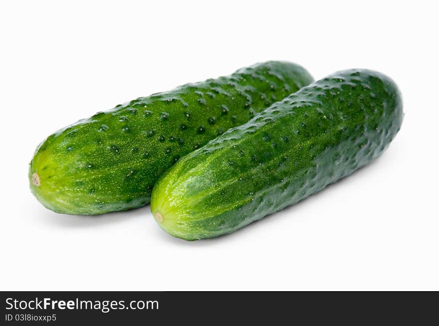 Two fresh cucumbers