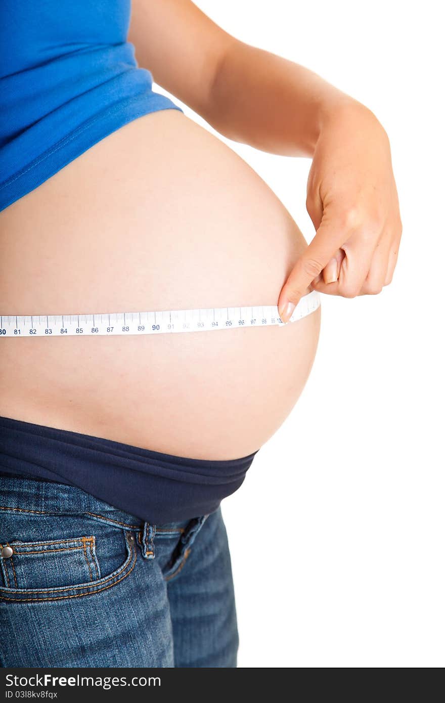 Pregnant Woman Measuring Stomach