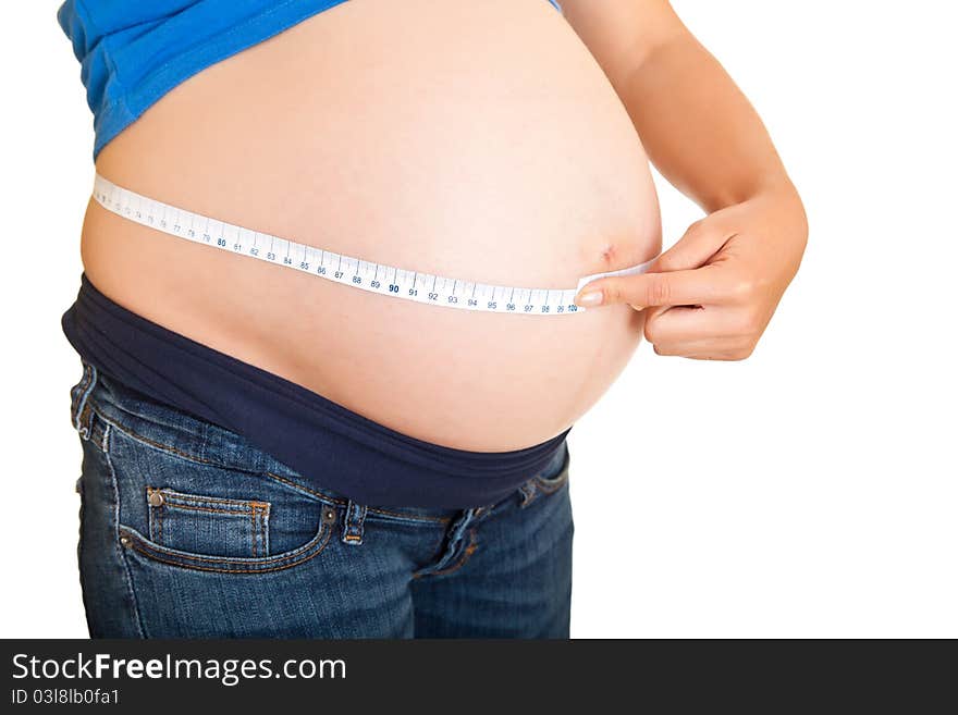 Pregnant Woman Measuring Stomach