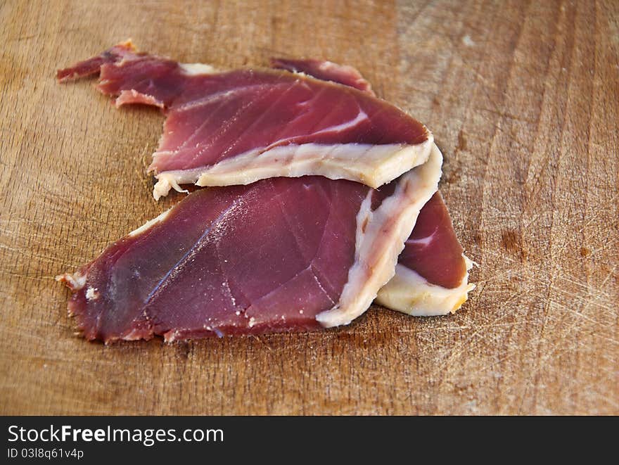 Tuscan Italian ham slices to serve and eat. Tuscan Italian ham slices to serve and eat