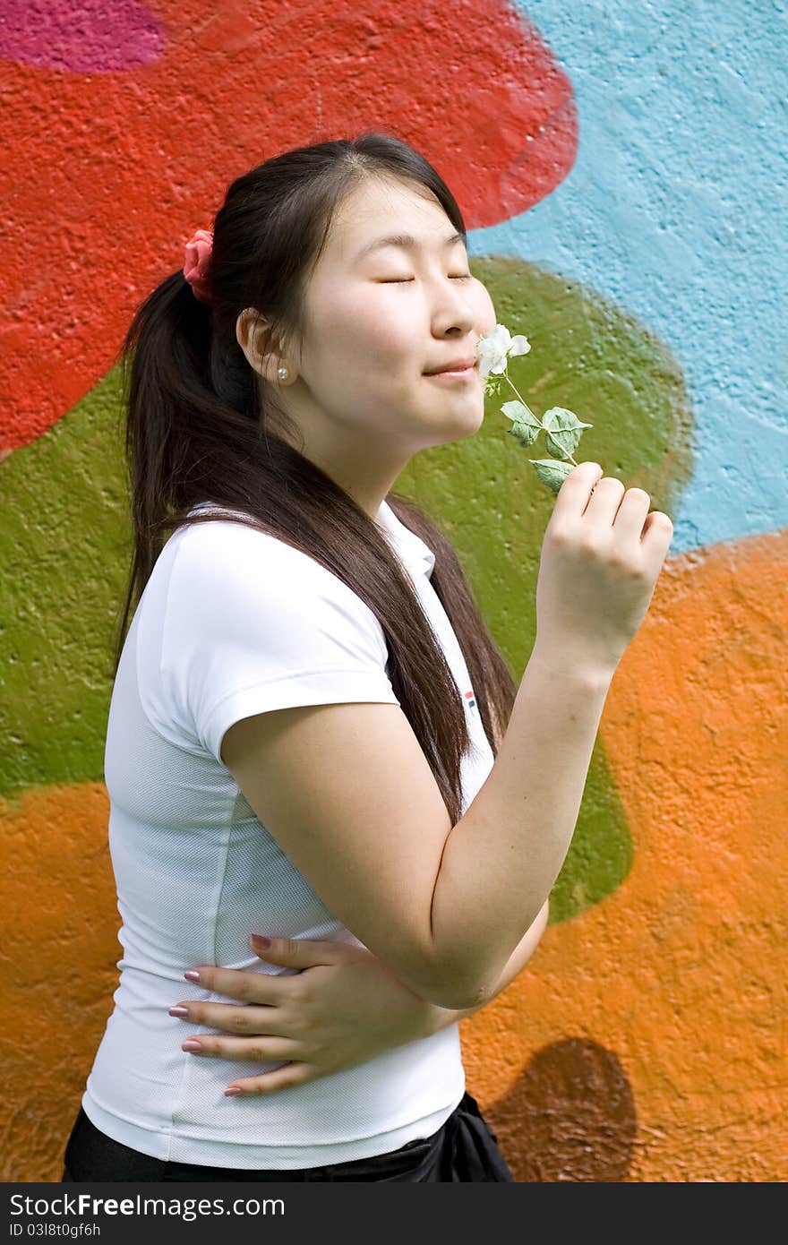 Pretty girl with a flower