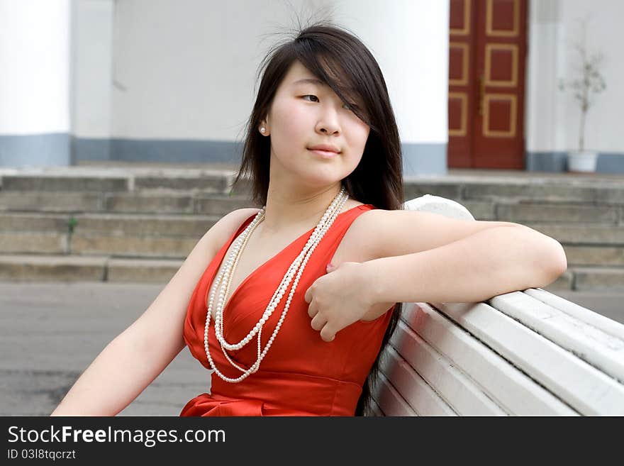 Girl walking outdoor