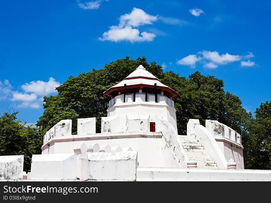 Ancient Thai fortress named Pom Maha Kan