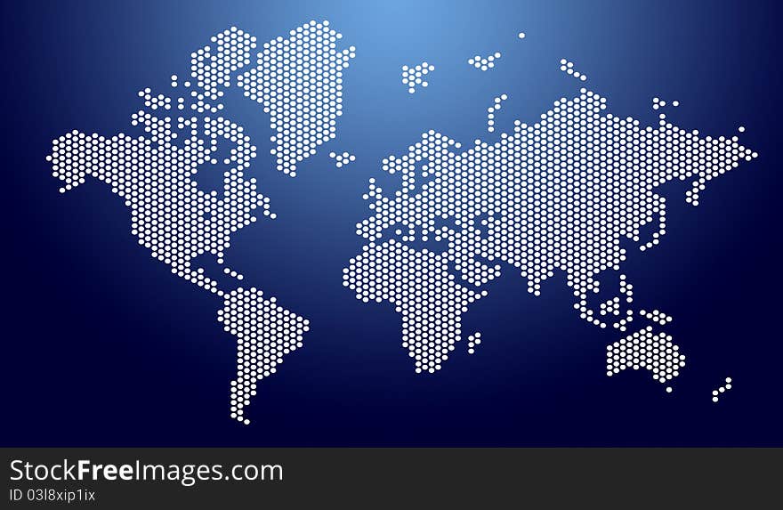 World map , give see each continent location