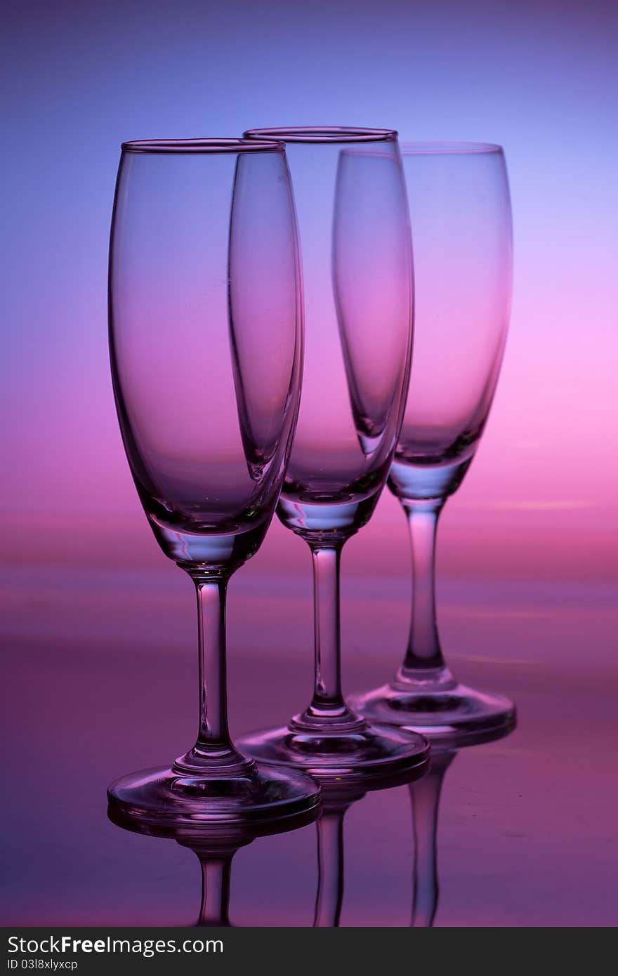 Champagne glass with rainbow