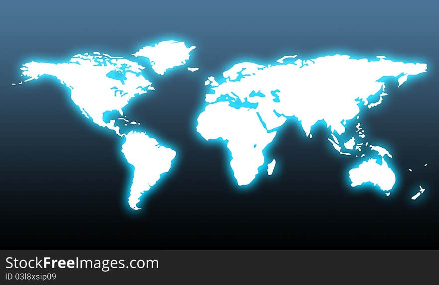 World map , give see each continent location