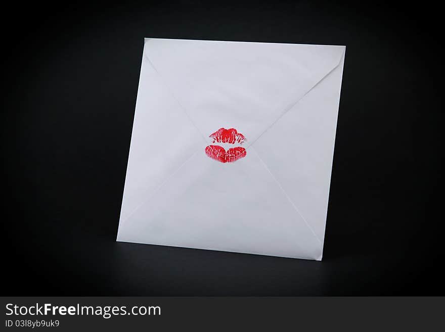 Envelope sealed with a kiss