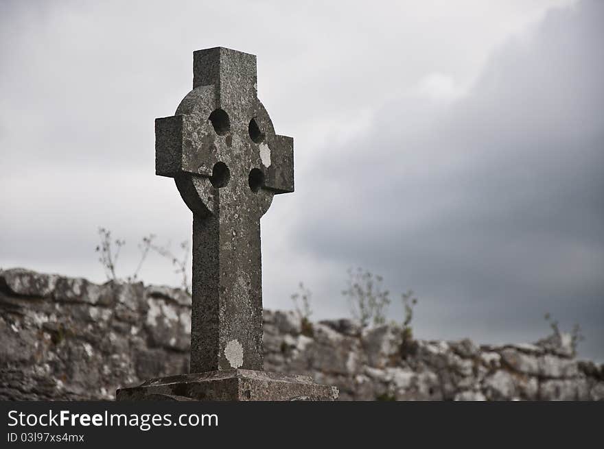 An ancient cemetery in ireland. An ancient cemetery in ireland