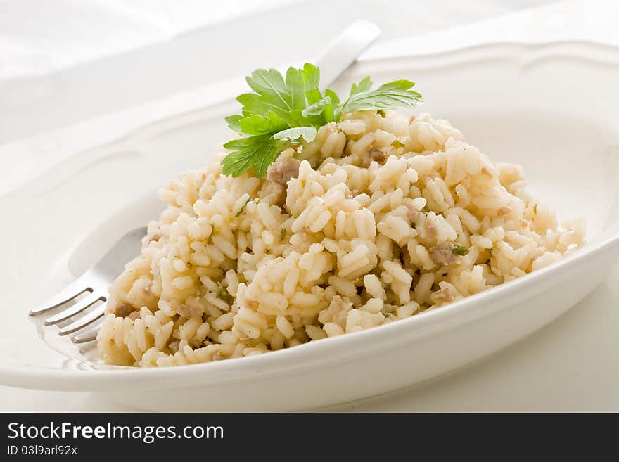 Risotto with italian meet