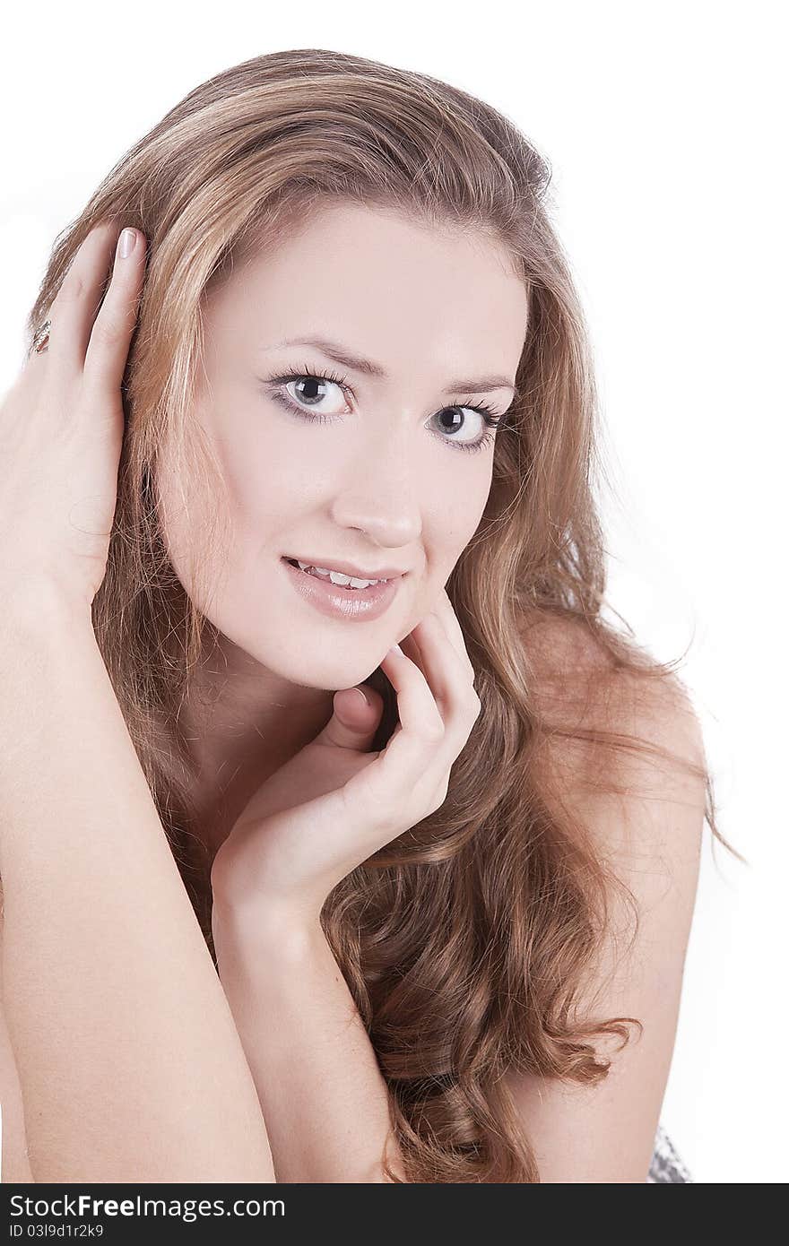 Portrait of a beautiful girl with long hair