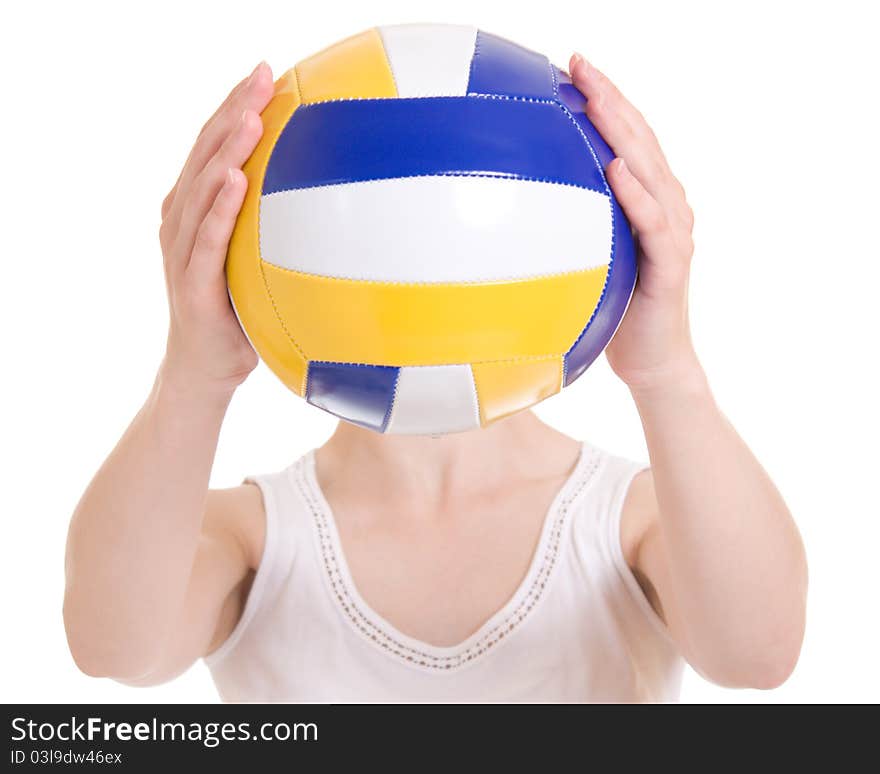 Volleyball girl with the ball.