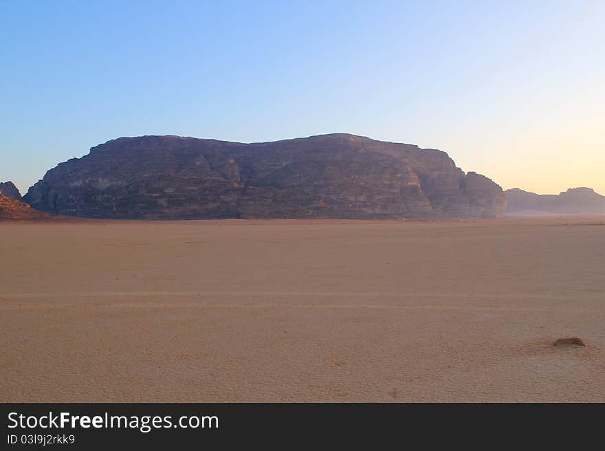 Wadi Rum Desert Landscape.