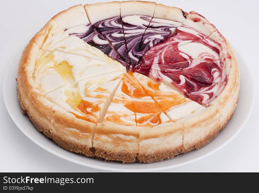 Cheesecake stuffed with lemon, peach, wild berry and strowberry.