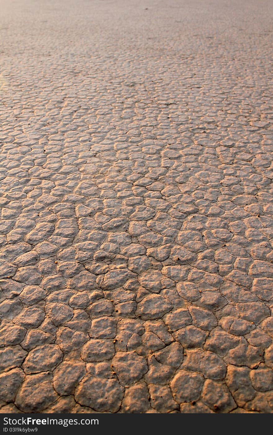 Wadi Rum Desert dry soil detail. Jordan.