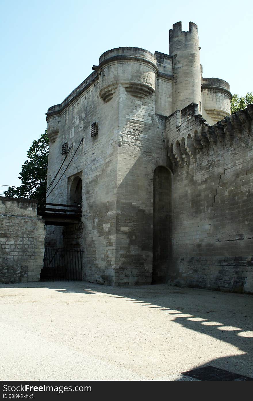 The gate of the old bridge of avignon. The gate of the old bridge of avignon