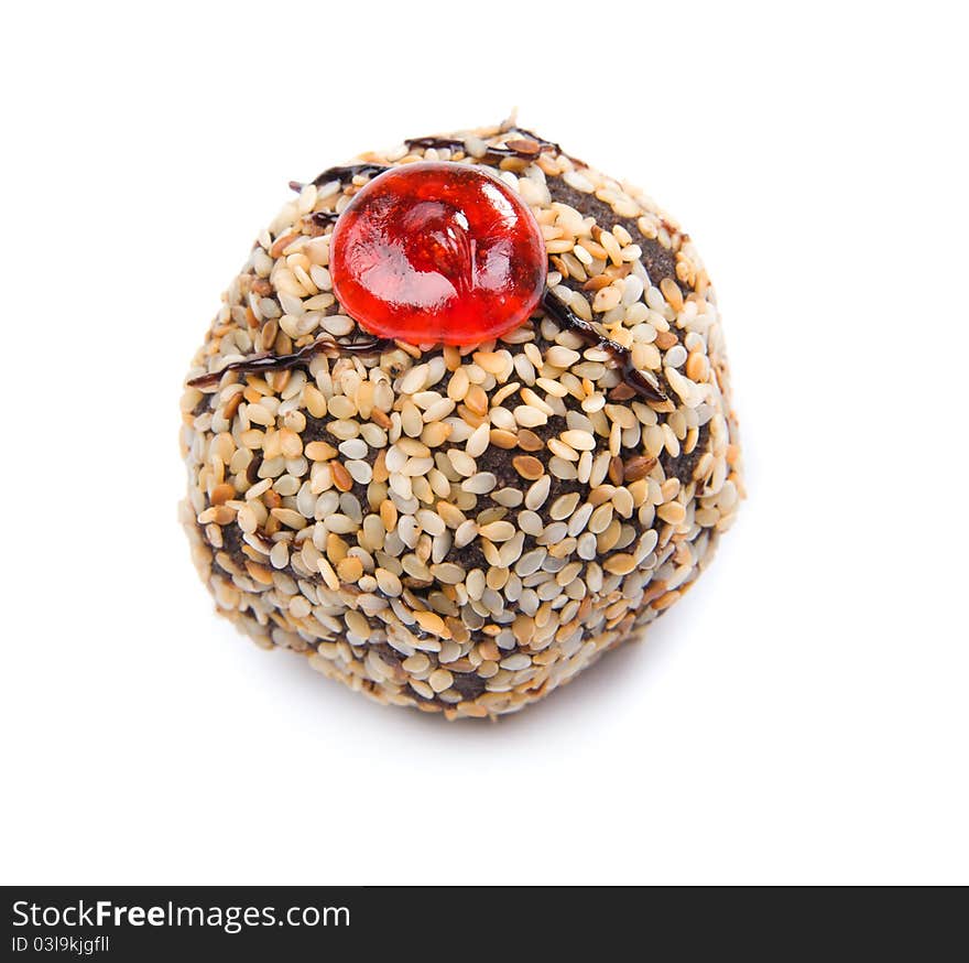 Sweet cookie isolated on a white background