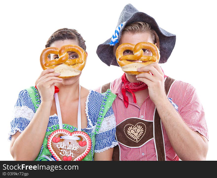 A pretzel in front of their eyes. A pretzel in front of their eyes