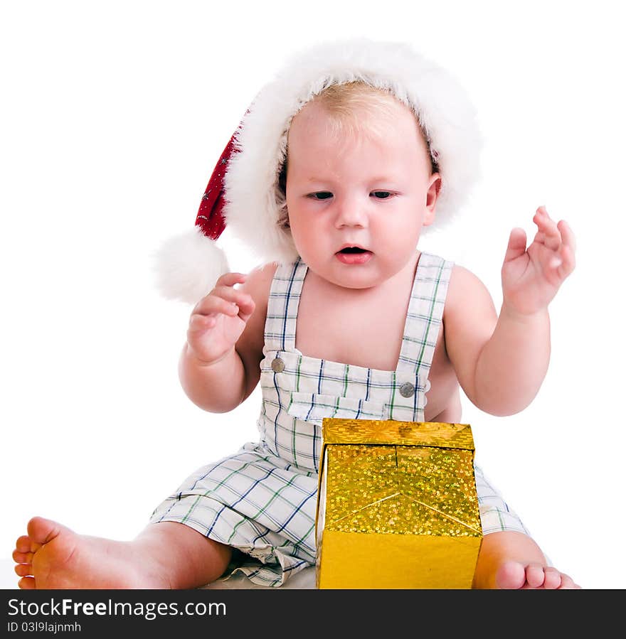 Santa baby isolated over white background