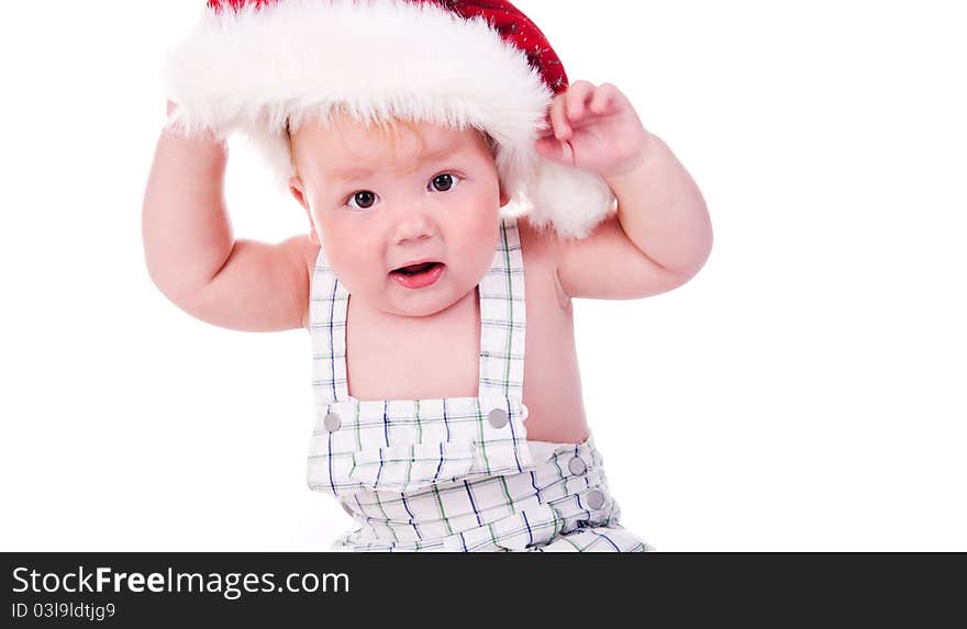 Santa baby isolated over white background